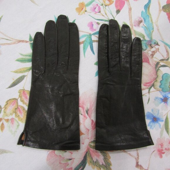New NOS Dead Stock Brown French Kid Leather Gloves--Size 7 1/2----#18,015--08/20 - Picture 1 of 5